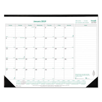 Brownline® Ecologix Monthly Desk Pad Calendar, 22 X 17, White-green Sheets, Black Binding-corners,12-month (jan To Dec): 2022 freeshipping - TVN Wholesale